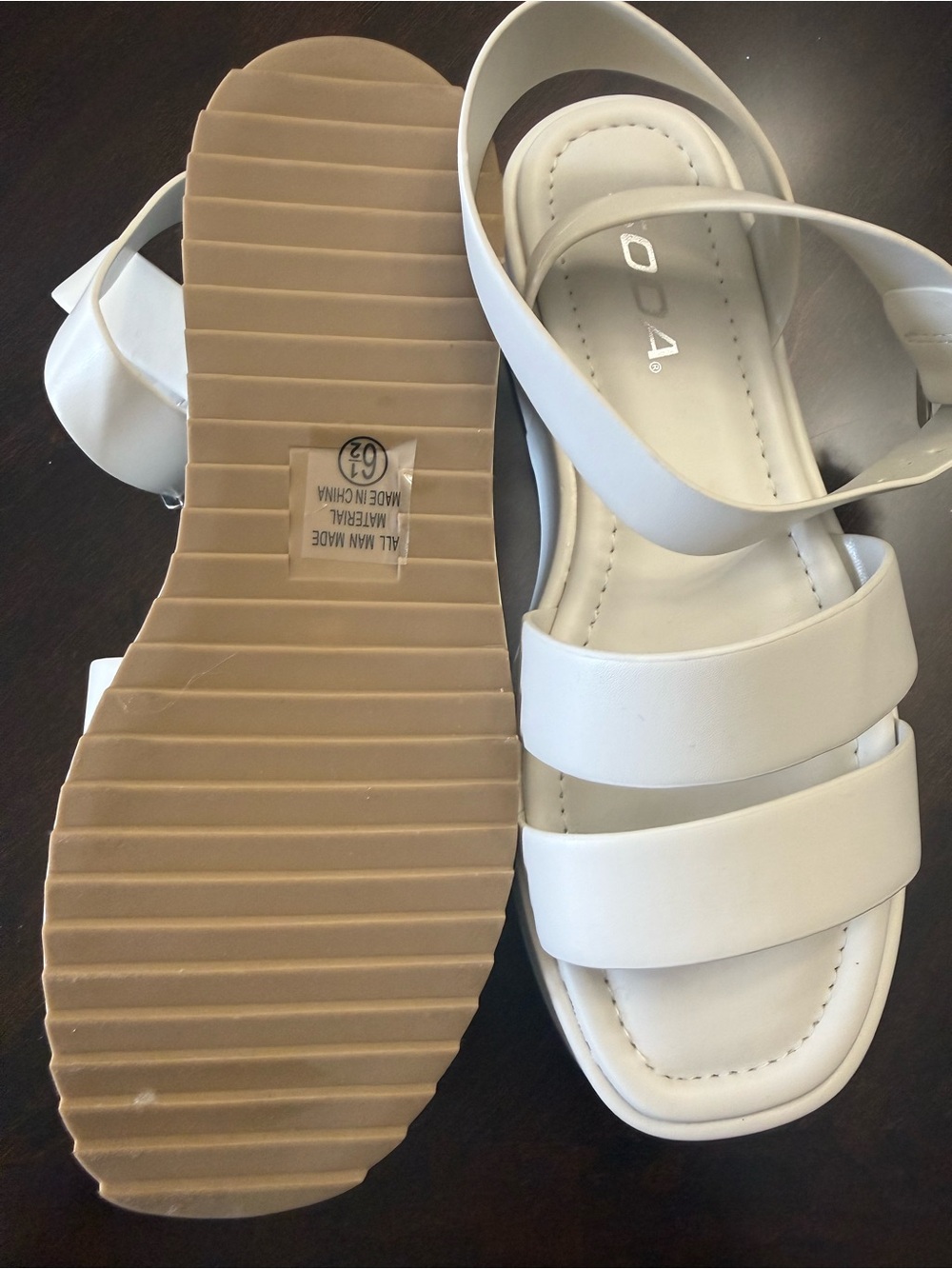 Soda White Triple-Band Slide Sandals